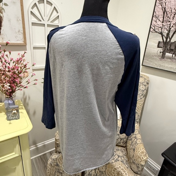 Adidas Heather Gray USA Flag Shirt with Dark Blue Trim - Picture 3 of 5